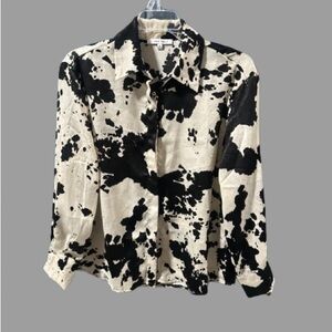 Love Tree Black Brown and White Cowhide Patterned Shirt